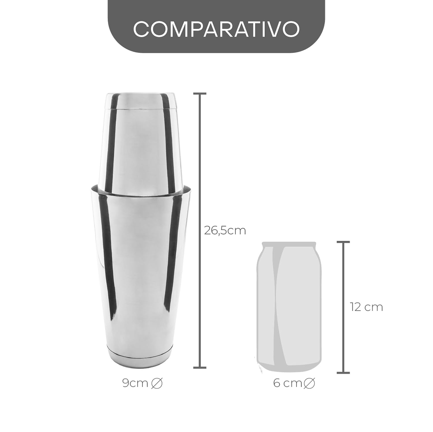 Kit Coqueteleira de Aço Inox Profissional 5