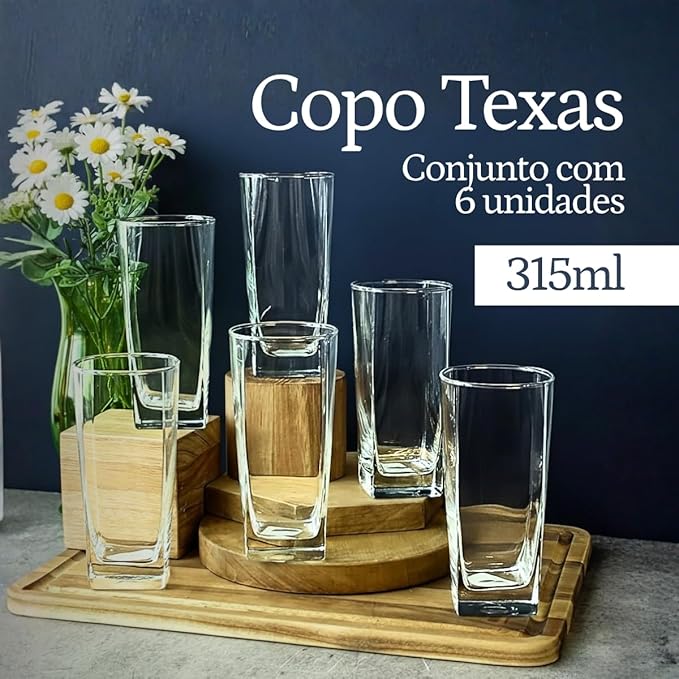 Jogo de Copos de Vidro Texas Premium 2