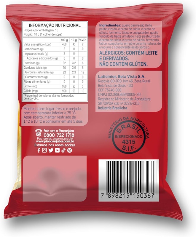 Queijo Parmesão Ralado Piracanjuba 2