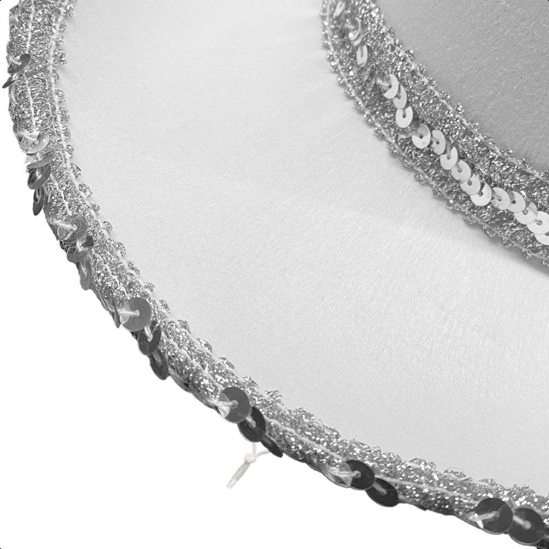 Chapéu Country Branco Feminino de Luxo com Lantejoulas 2