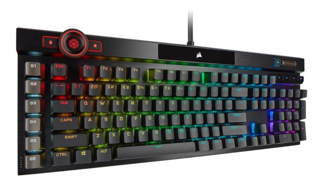 Teclado Óptico Mecânico Gamer K100 RGB - Corsair OPX Switch 2