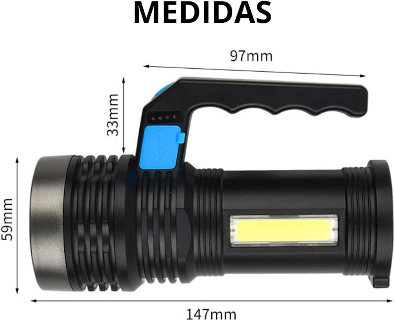 Lanterna LED Holofote Longo Alcance 3