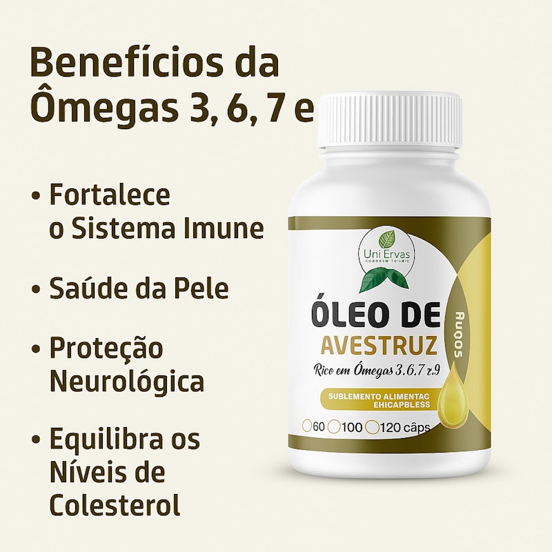 Óleo de Avestruz em Cápsulas Uni Ervas 3