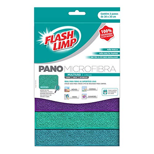Pano Microfibra Multiuso 3 Peças Limpa Seca dá Brilho 5