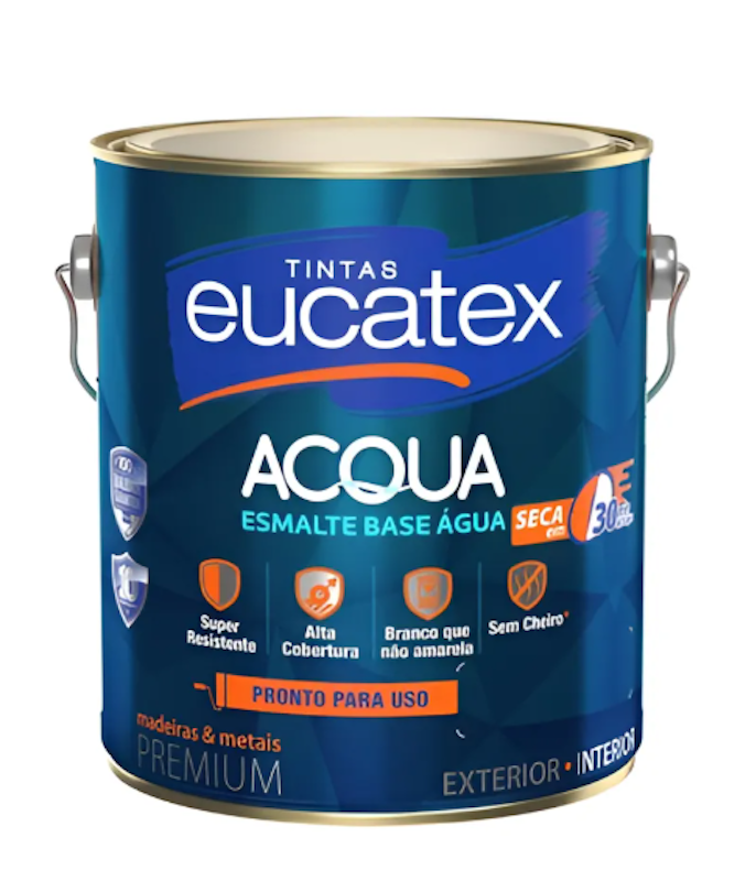 Tinta Esmalte Base Água Branco Acetinado Acqua 3,6 L 1