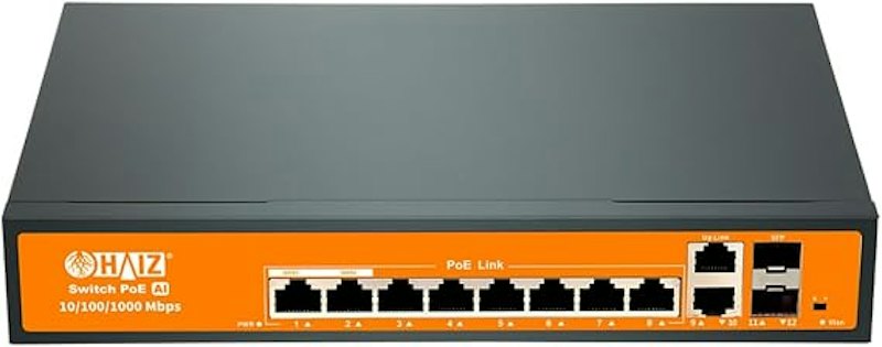 Switch Gigabit Haiz com 8 Portas POE 2 Uplink 2 SFP 10/100/1000 Mbps 1