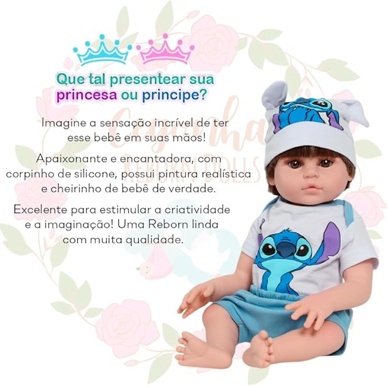 Bebê Reborn Menino com Acessórios Lindo Recém Nascido 4