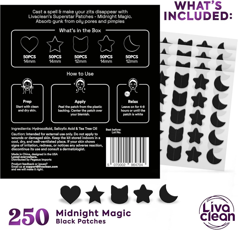 Adesivos Hidrocoloides para Espinhas Midnight Magic Black Star 2