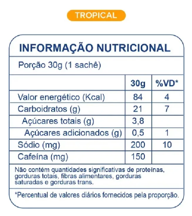 Carbs Gel Sabor Tropical com Cafeína (10 un x 30 g) 3