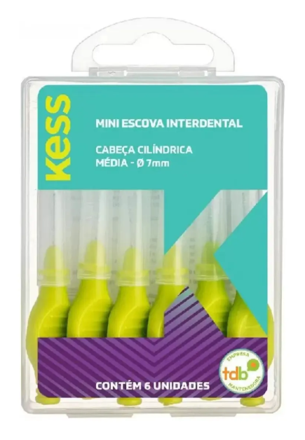 Mini Escova Interdental Cilíndrica Média 7 mm  1