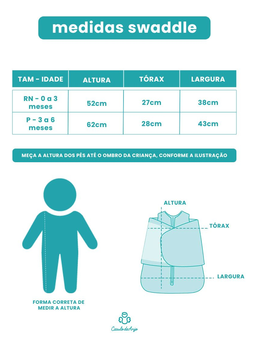 Saco de Dormir Swaddle em Algodão Egípcio 5