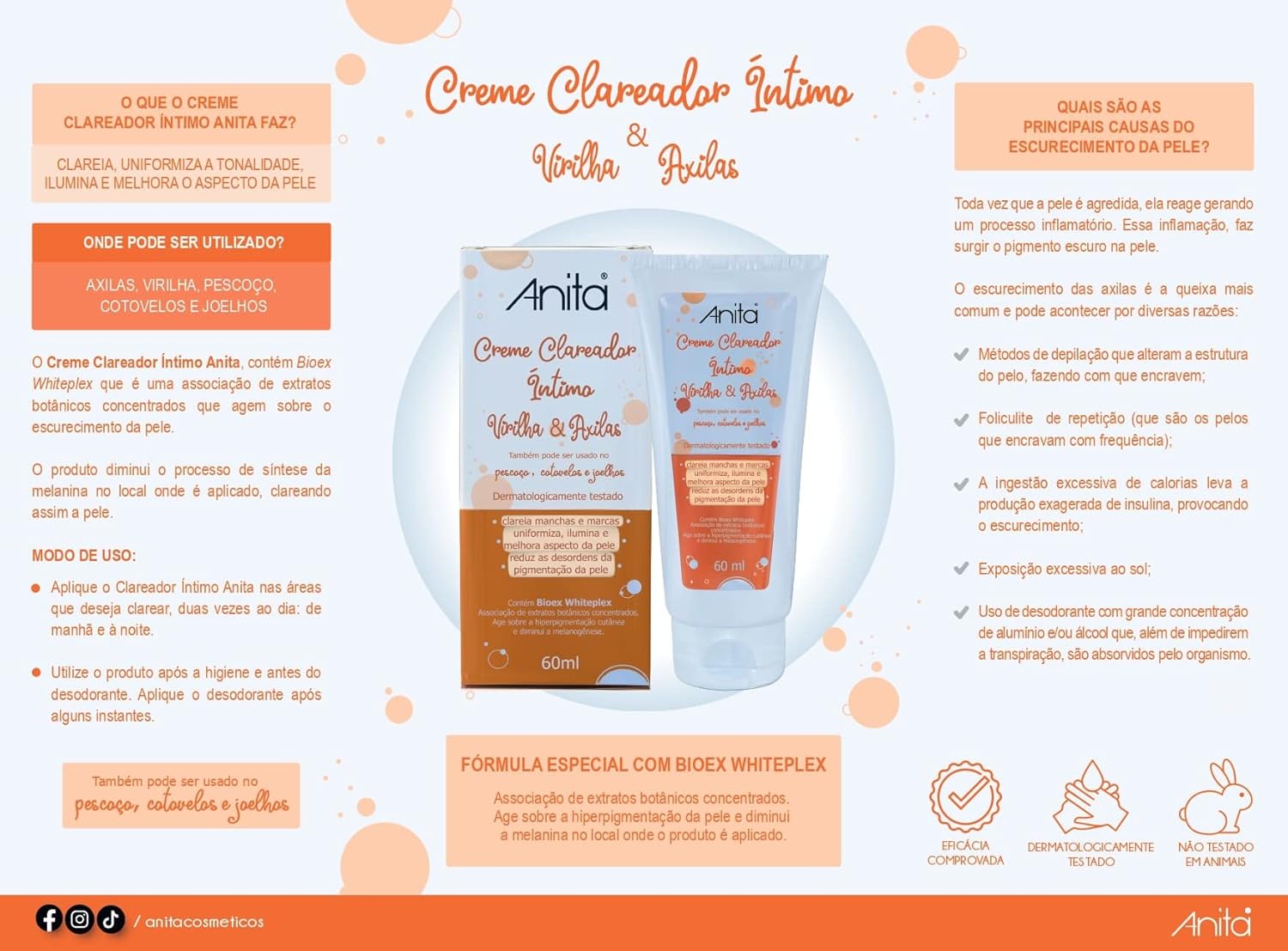 Creme Clareador de Axilas e Virilhas Anita 5