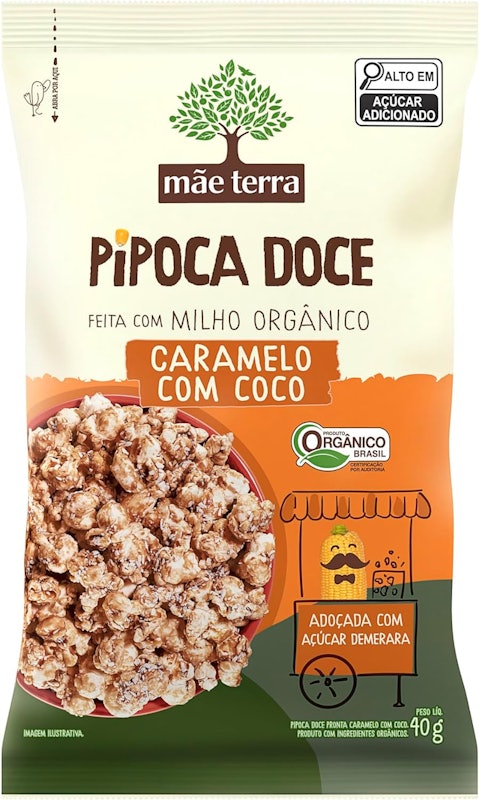 Pipoca Doce Orgânica Caramelo com Coco Mãe Terra 1