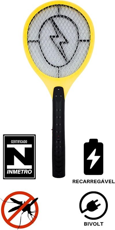 Raquete Elétrica Mata Mosquito e Insetos Recarregável Bivolt Full Toys 4