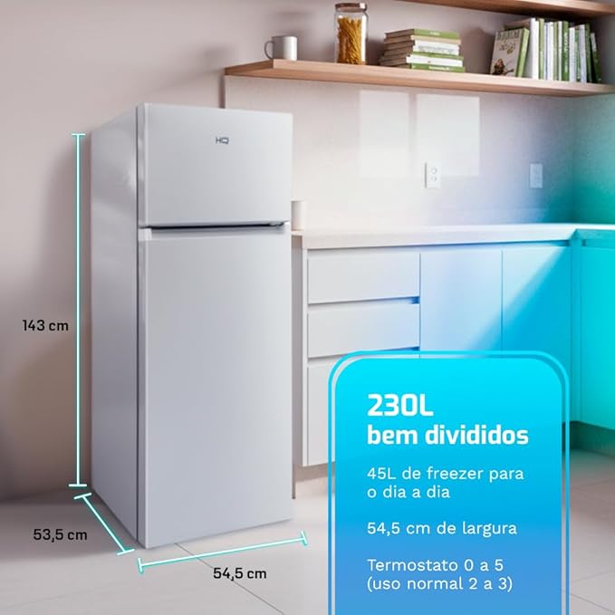 Geladeira HQ Defrost 230 L Branco 3