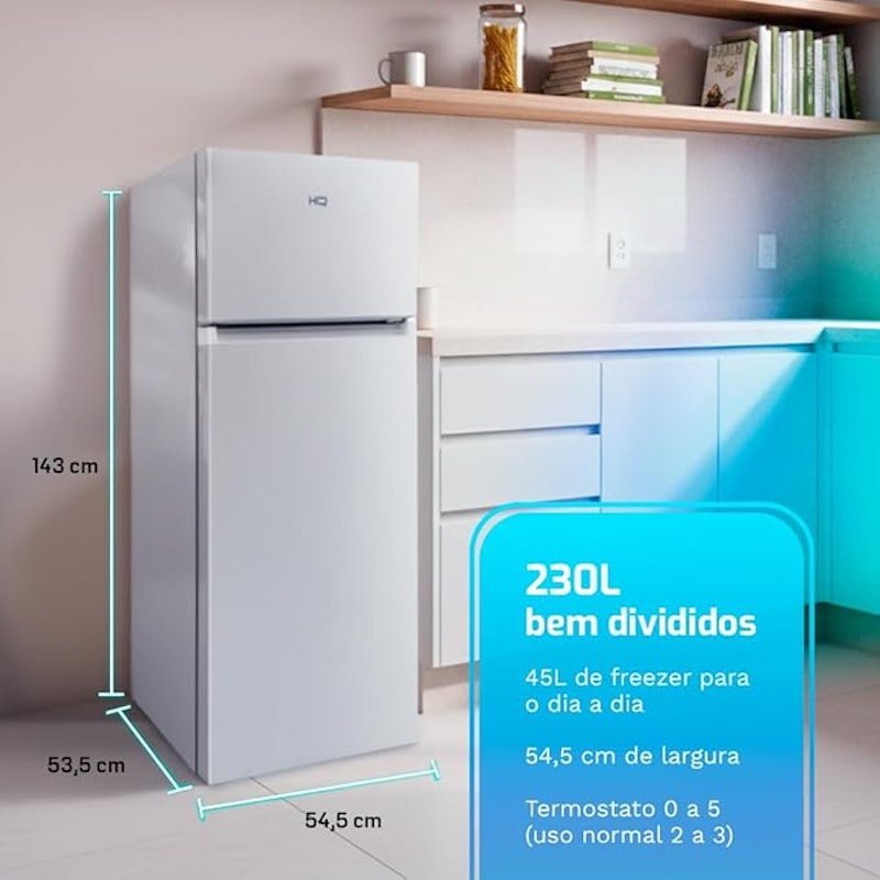 Geladeira HQ Defrost 230 L Branco 3