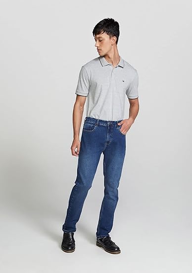 Calça Jeans Básica Masculina Reta Tradicional 4