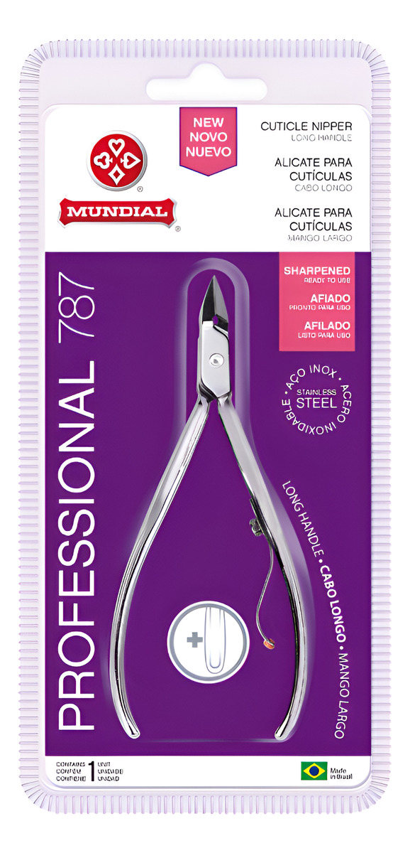 Alicate de Cutícula 787 Cabo Longo Professional Aço Inox Mundial 1