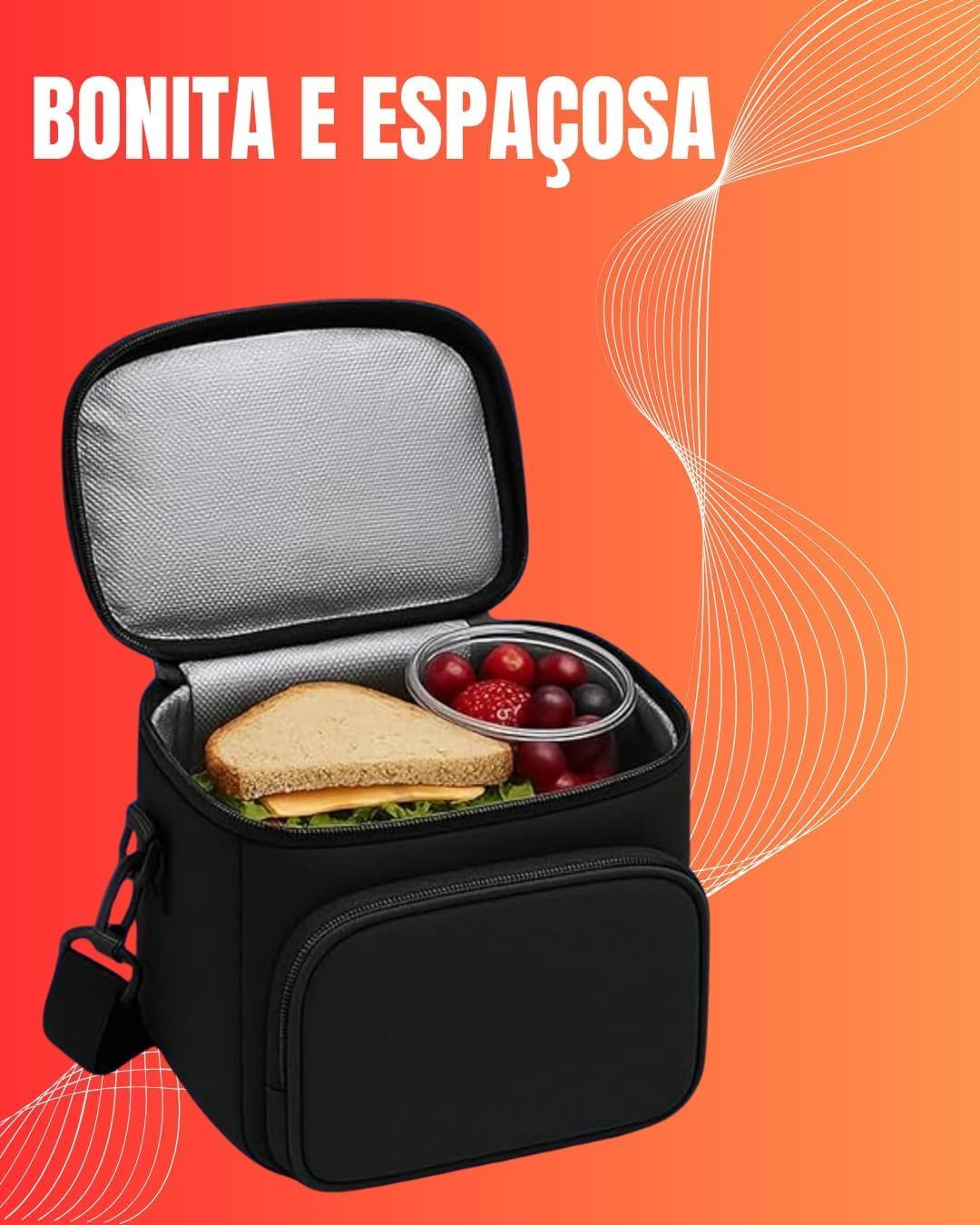 Bolsa Térmica Lancheira Marmita Térmica com Alça 5