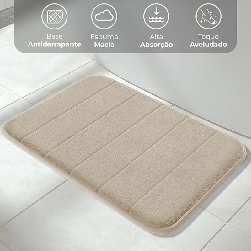 Tapete Antiderrapante Banheiro Super Soft Kit com 2 Unidades 2