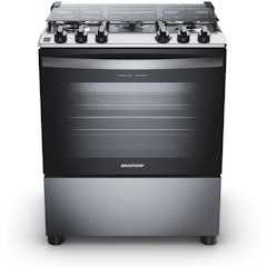 Fogão 5 Bocas Cor Inox com Turbo Chama