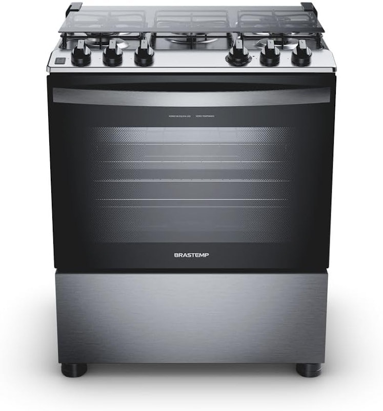Fogão 5 Bocas Cor Inox com Turbo Chama 1