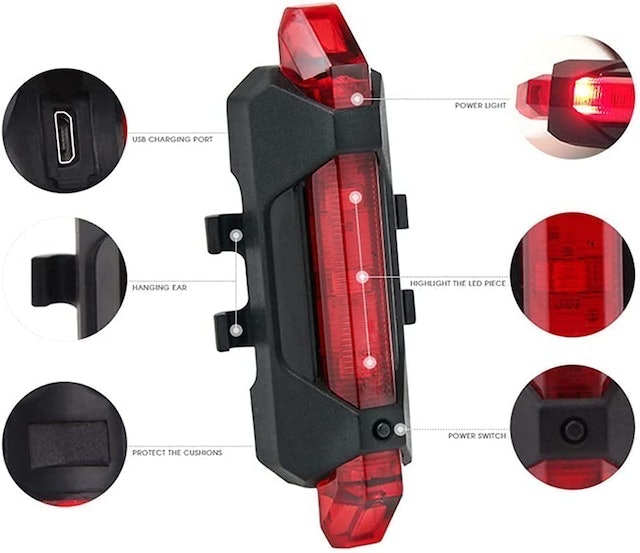 Kit de Luzes de Bicicleta Recarregável 4