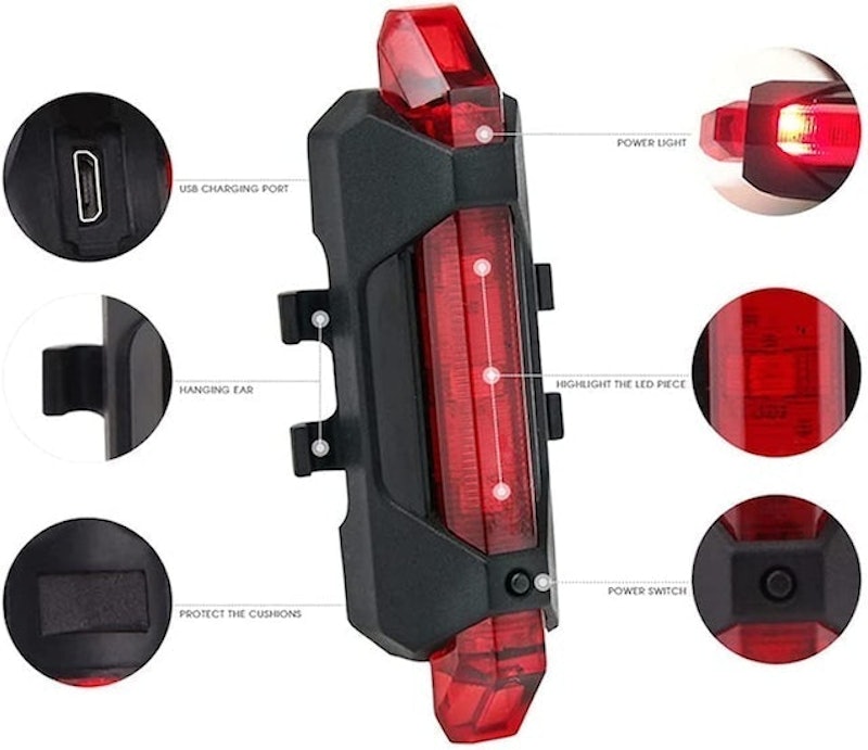 Kit de Luzes de Bicicleta Recarregável 4