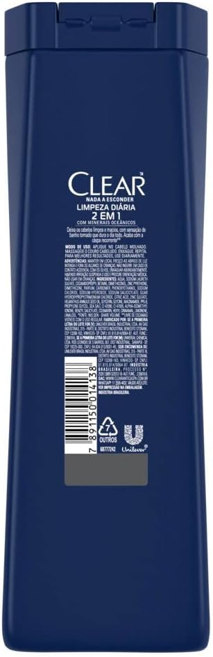 Shampoo Clear 2 em 1 Anticaspa Limpeza Diária 3