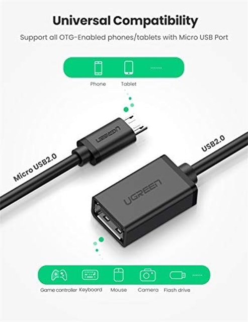 Cabo Micro USB 2.0 OTG Adaptador Macho 5