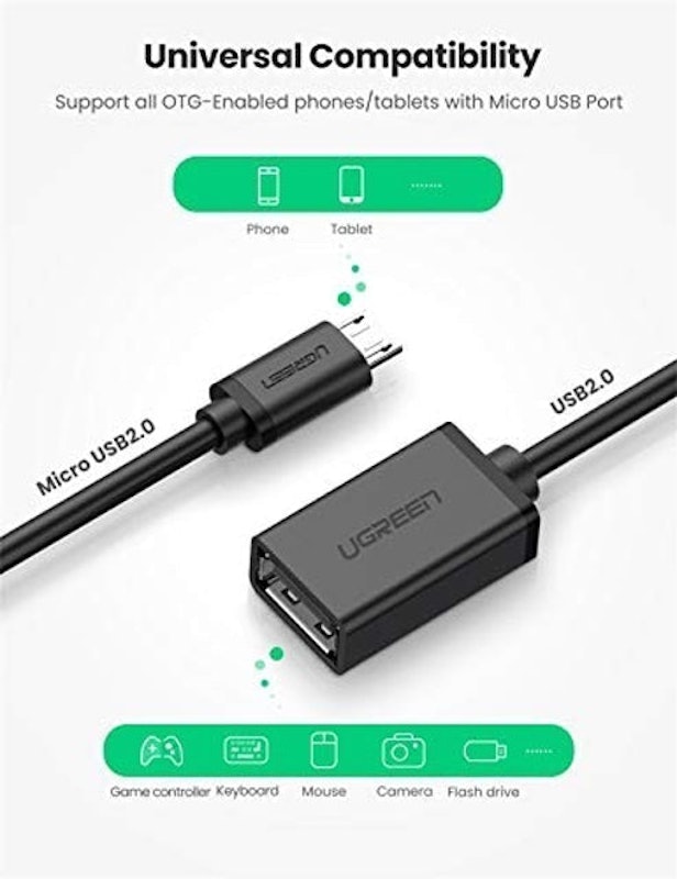 Cabo Micro USB 2.0 OTG Adaptador Macho 5