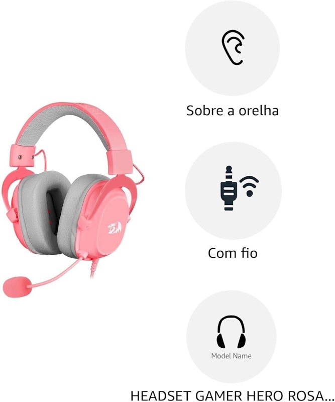 Headset Gamer Hero Rosa 2