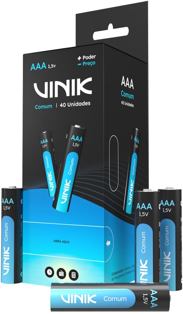 Pilha Comum AAA Tubo Vinik 2