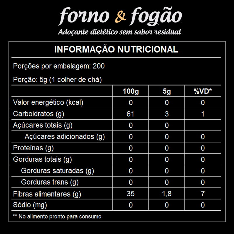 Adoçante Culinário Stevia Forno & Fogão 4