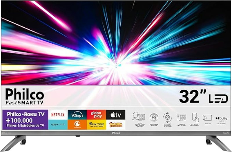 Smart TV 32" Philco Roku TV Dolby Audio HDR10 P32CRB Bivolt 1