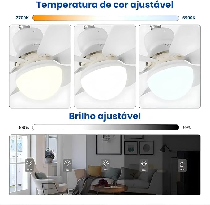 Ventilador de Teto com Lâmpada Yodhe 4