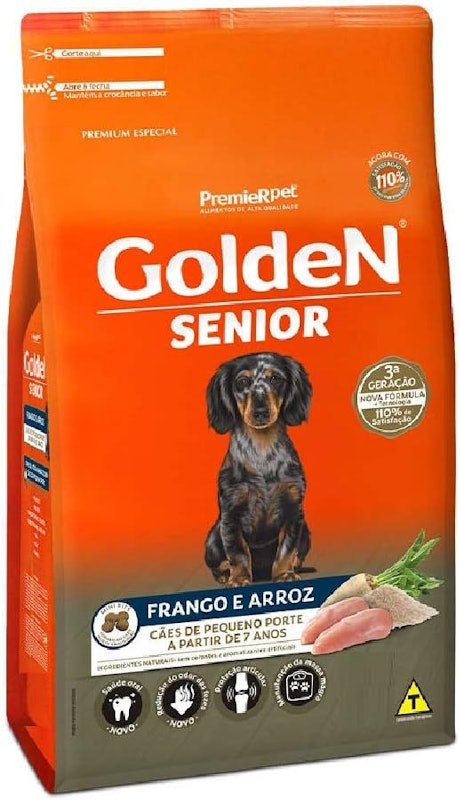 GoldeN Formula Cães Seniores Porte Pequeno Frango e Arroz Mini Bits 1
