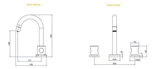 Misturador de Mesa Bica Alta para Lavatório Aspen 2