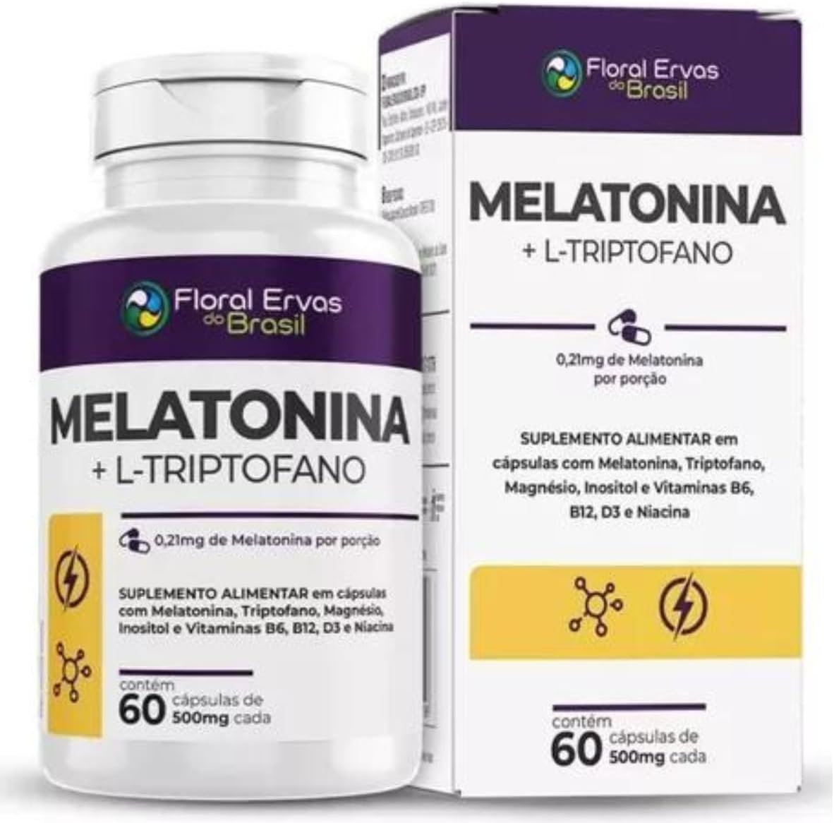 Suplemento Melatonina + L-Triptofano 500 mg 1