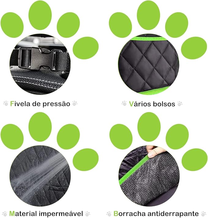 Capa Protetora para Carro Pet Impermeável Antiderrapante 4 em 1 5