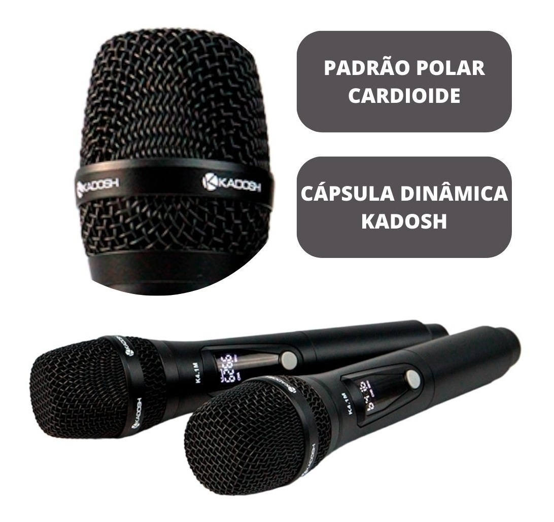 Microfone sem Fio UHF Kadosh 4