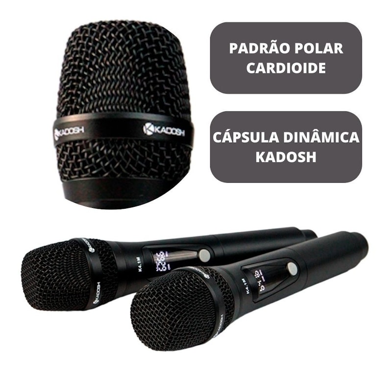 Microfone sem Fio UHF Kadosh 4