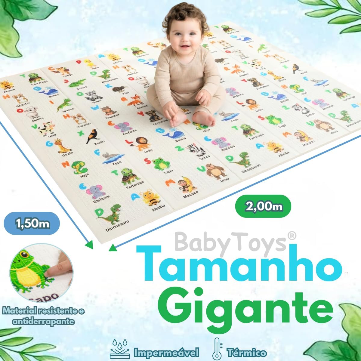 Tapete Térmico Infantil Atividades Dupla Face Dobrável Baby Toys 4