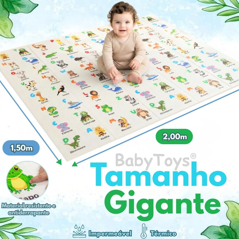 Tapete Térmico Infantil Atividades Dupla Face Dobrável Baby Toys 4