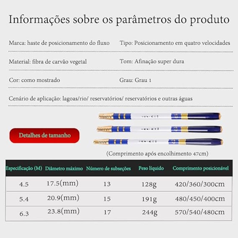 Vara de Pesca de Fibra de Carbono Ultraleve 3