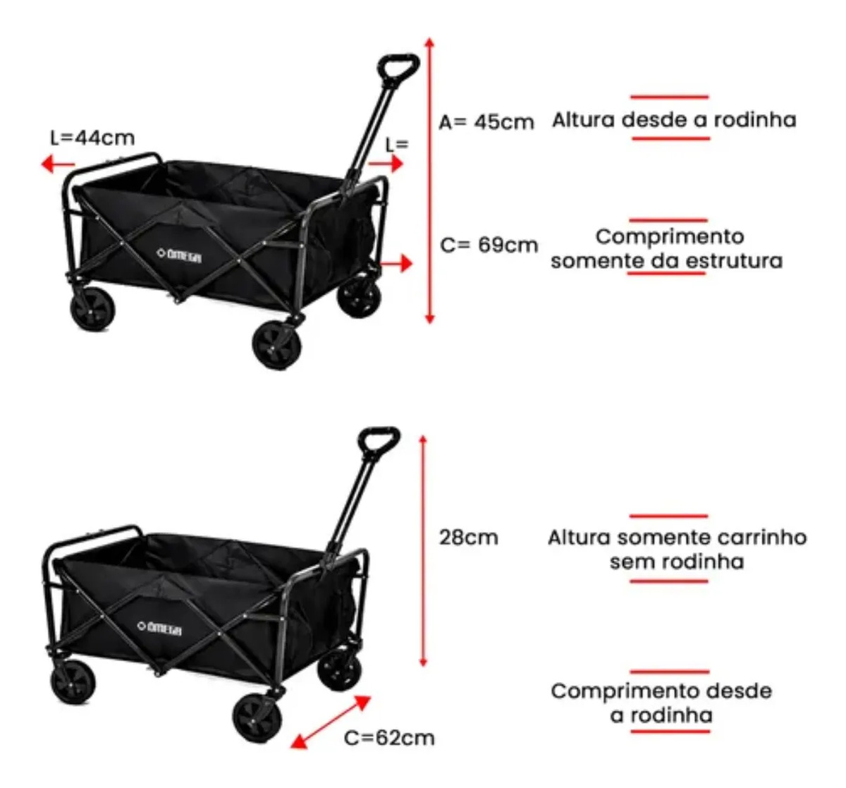 Carrinho Dobrável Multiuso Reforçado 3
