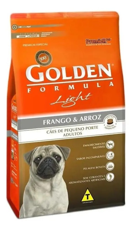GoldeN Formula Cães Adultos Porte Pequeno Frango & Arroz Light 1