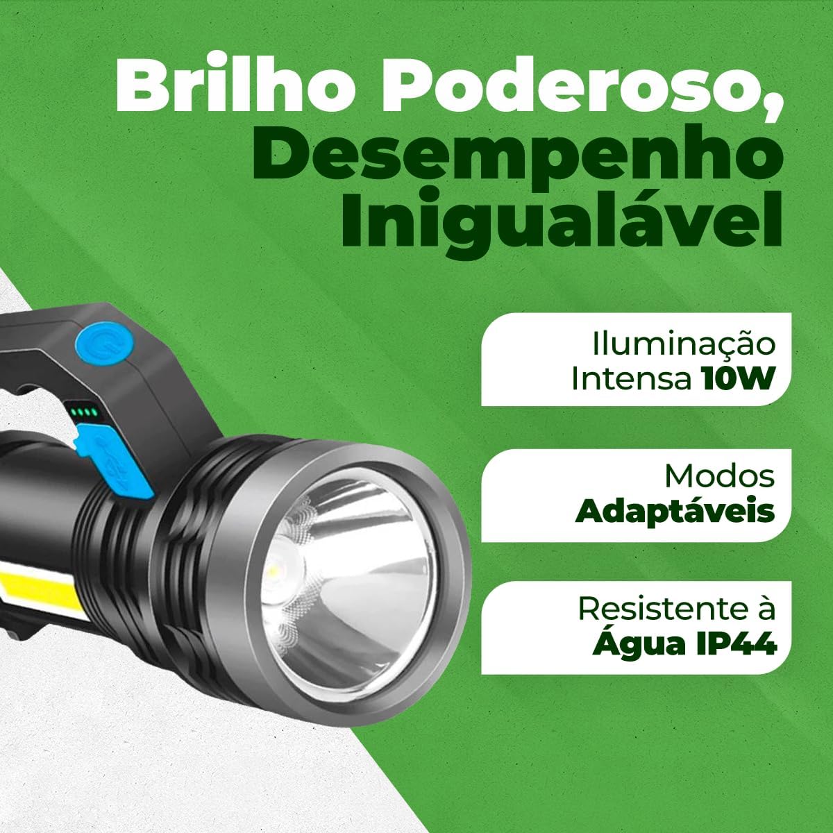 Lanterna LED Holofote Longo Alcance 4