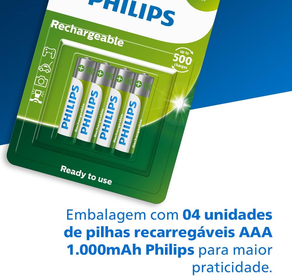 Pilha Recarregável AAA 1.2V 1000 mAh 2