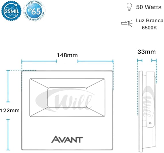 Refletor LED Slim 50 W Bivolt  4